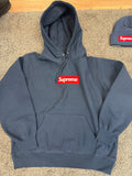 Supreme Box Logo Hooded Sweatshirt Navy