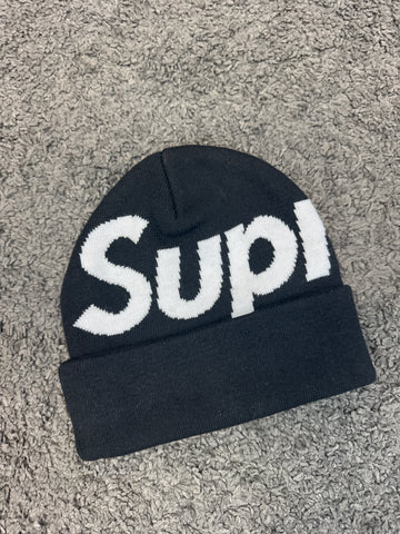 Supreme Black Logo Beanie