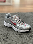 Nike P-6000 Metallic Silver Cool Red GS