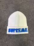 Supreme Beanie White Blue