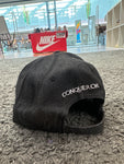 Conqueror Grey Denim Strapback Cap