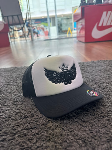 RUFFBOY London Black White Wings Trucker