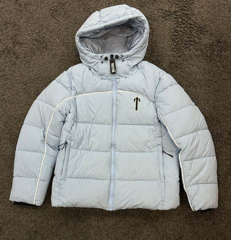 Trapstar Irongate Arch Pipping Hooded Puffer Jacket Ice Blue