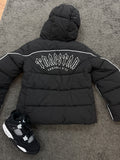 Trapstar Irongate Arch Pipping Hooded Puffer Jacket Black