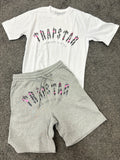 Trapstar Irongate Logo Short Set Grey White