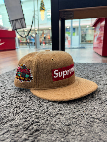 Supreme X New Era Fleece Beige Cap