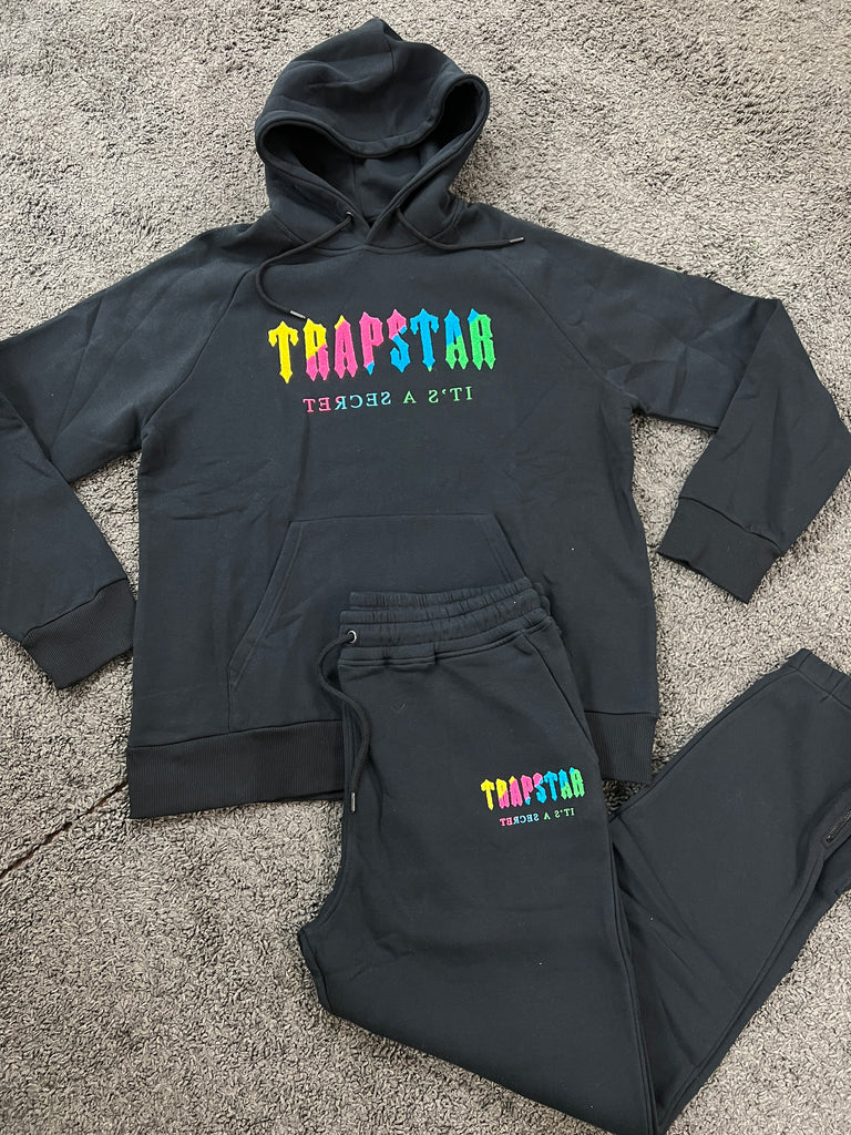 Trapstar Chenille Decoded Tracksuit Black Rainbow