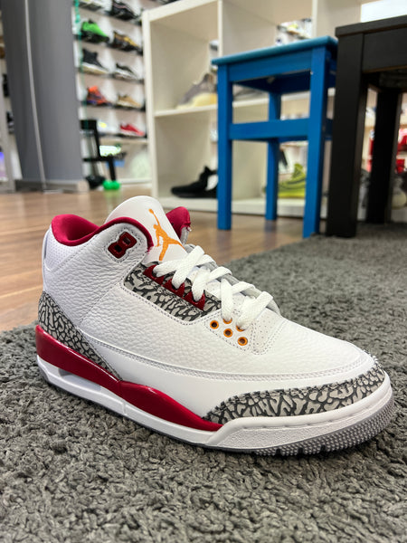 Nike Air Jordan 3 popular Retro 'Cardinal Red' PS White Curry Red