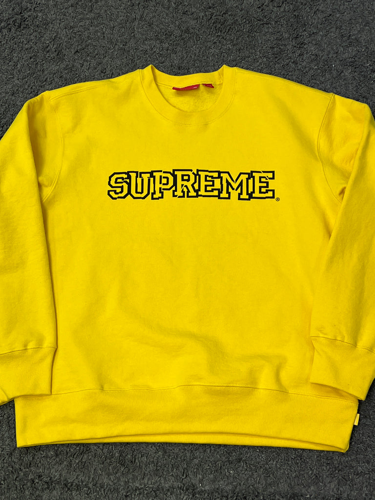 Supreme Shattered Logo Crewneck Yellow – Crep Select